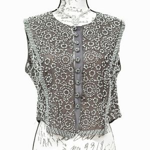 Portara Silk Beaded Embellished Vest